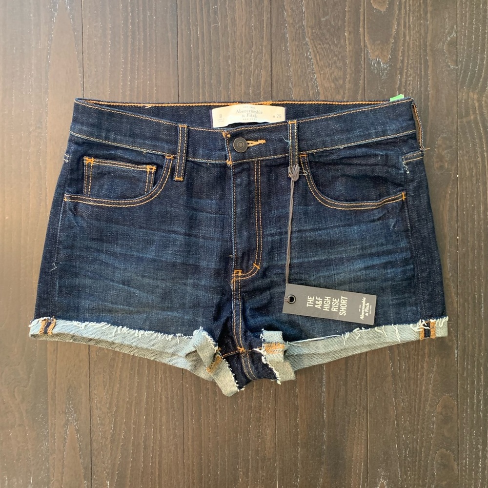Abercrombie SIZE 8 dark wash denim shorts